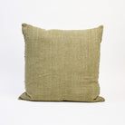 Lina Linen 24" Square Pillow in Kelp on a white background at Addison West