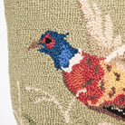 Pheasant Hand Hooked Pillow on a white background at Addison West