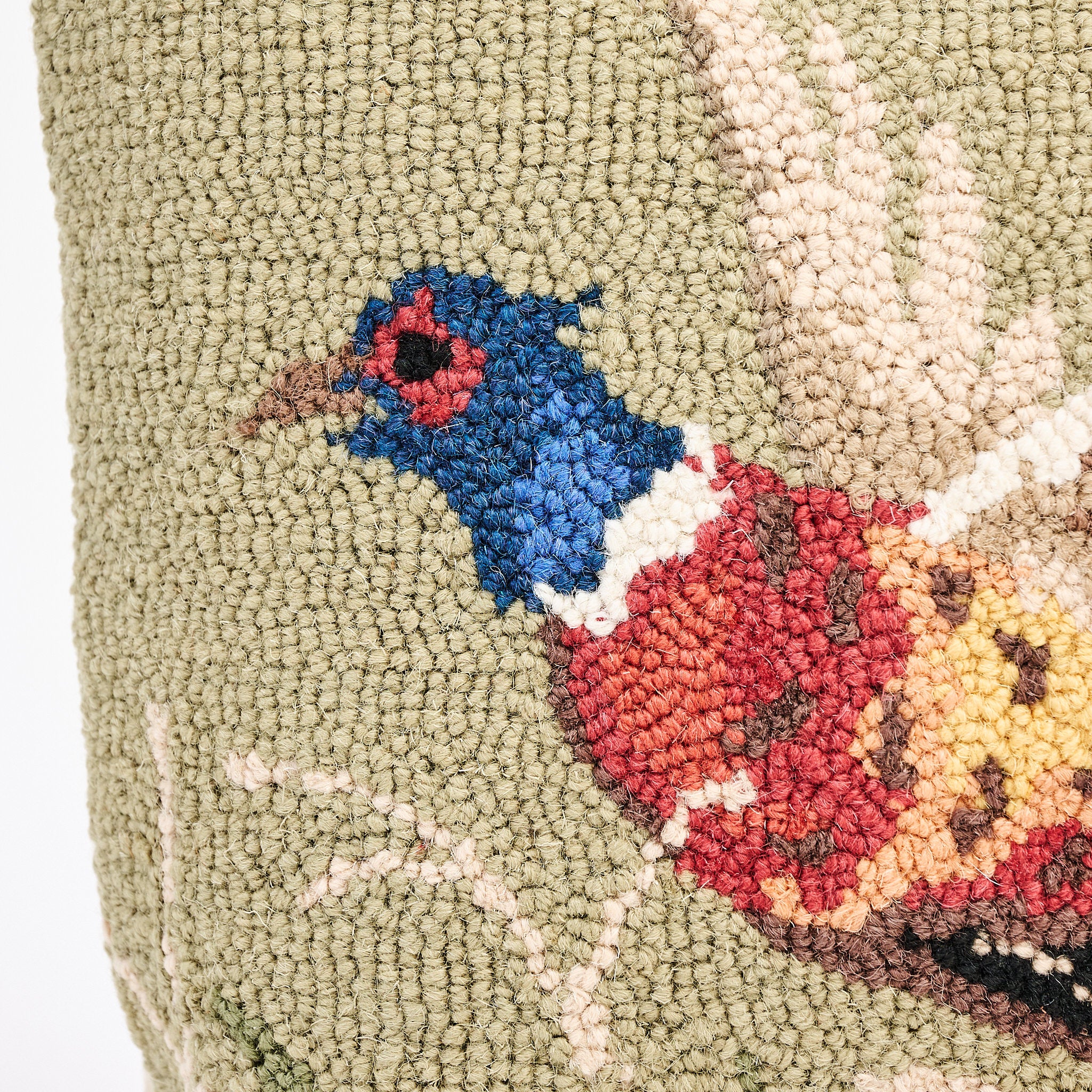 Pheasant Hand Hooked Pillow on a white background at Addison West