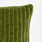 Velvet Stripe 20" Pillow in Moss on a white background at Addison West