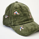 Ducks Corduroy Hat in Olive on a white background at Addison West
