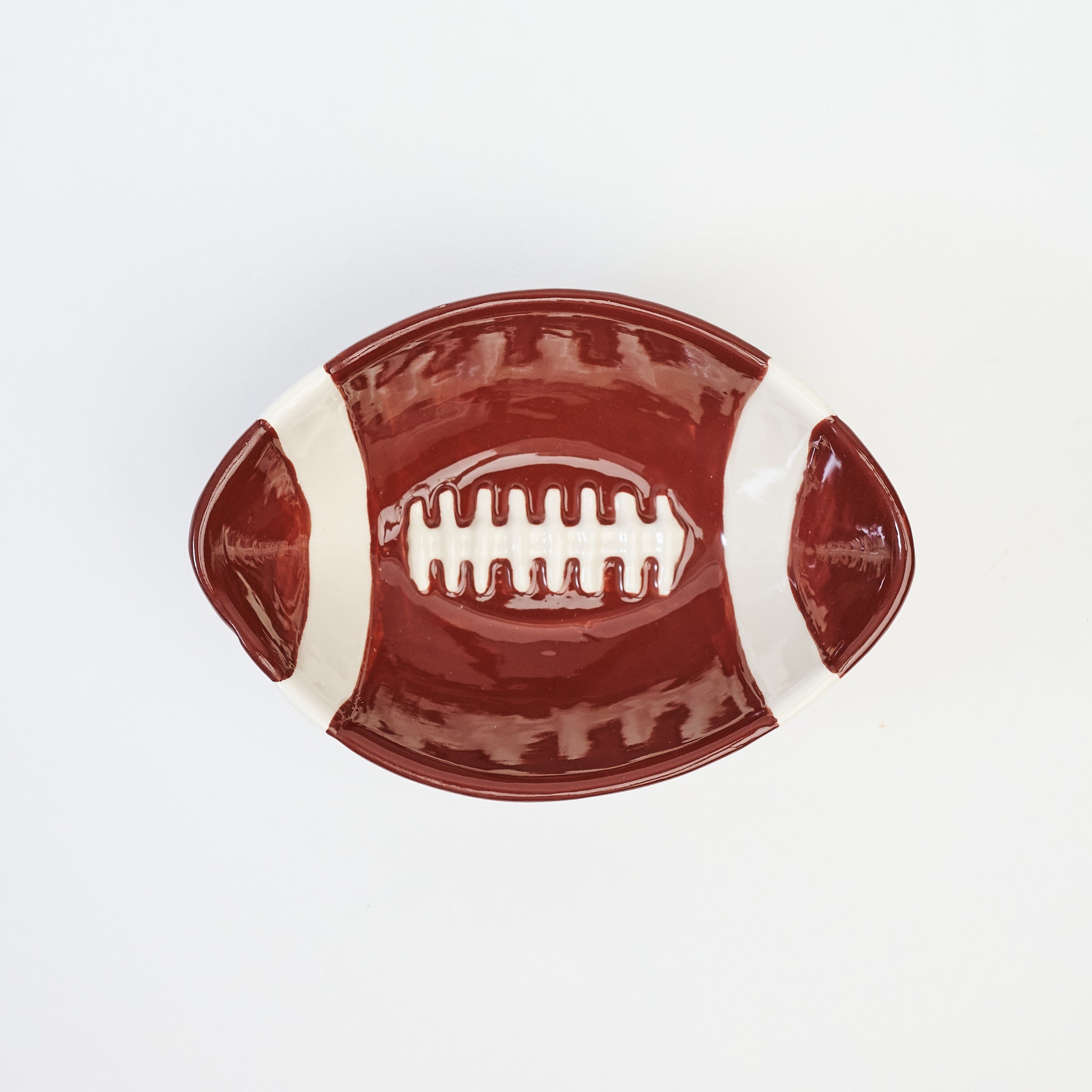 Football Tidbit Bowl on a white background at Addison West