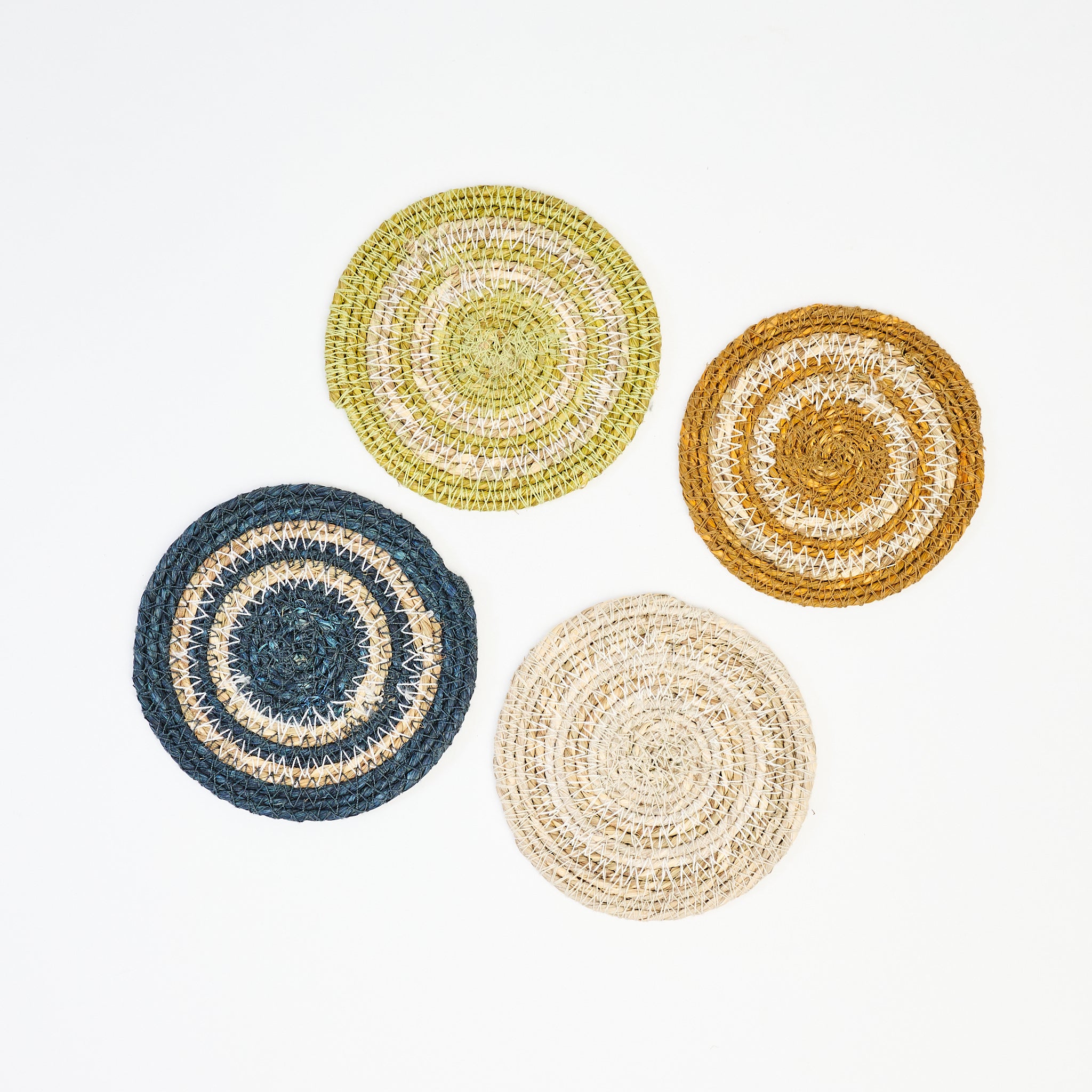Woven Seagrass Coaster, Set of 4 on a white background at Addison West