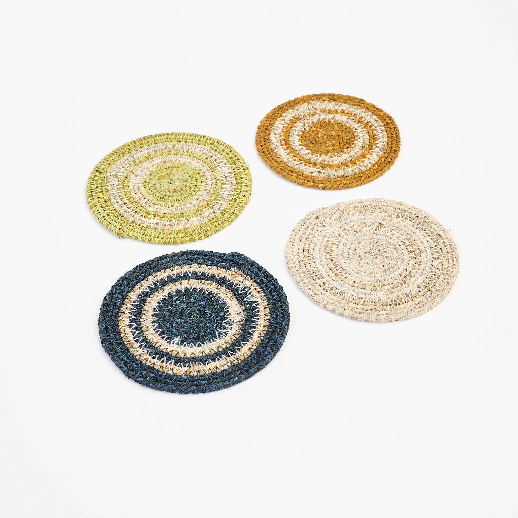 Woven Seagrass Coaster, Set of 4 on a white background at Addison West