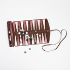 Leather Travel Backgammon Set on a white background at Addison West