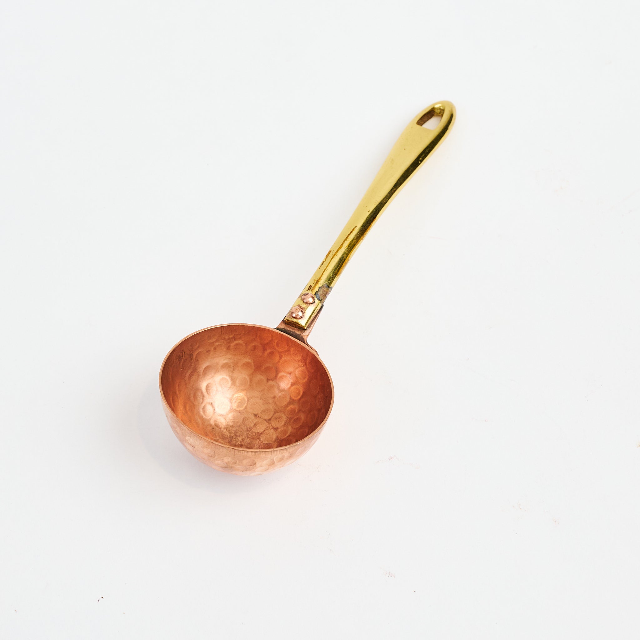 Camden Brass and Copper Scoop on a white background at Addison West