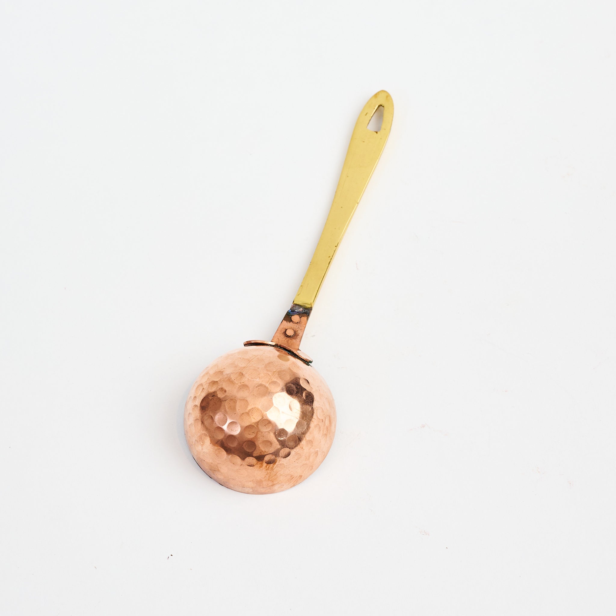 Camden Brass and Copper Scoop on a white background at Addison West