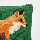 Fox Hand Hooked Pillow on a white background at Addison West
