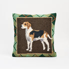 Foxhound Hand Hooked Pillow on a white background at Addison West