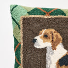 Foxhound Hand Hooked Pillow on a white background at Addison West