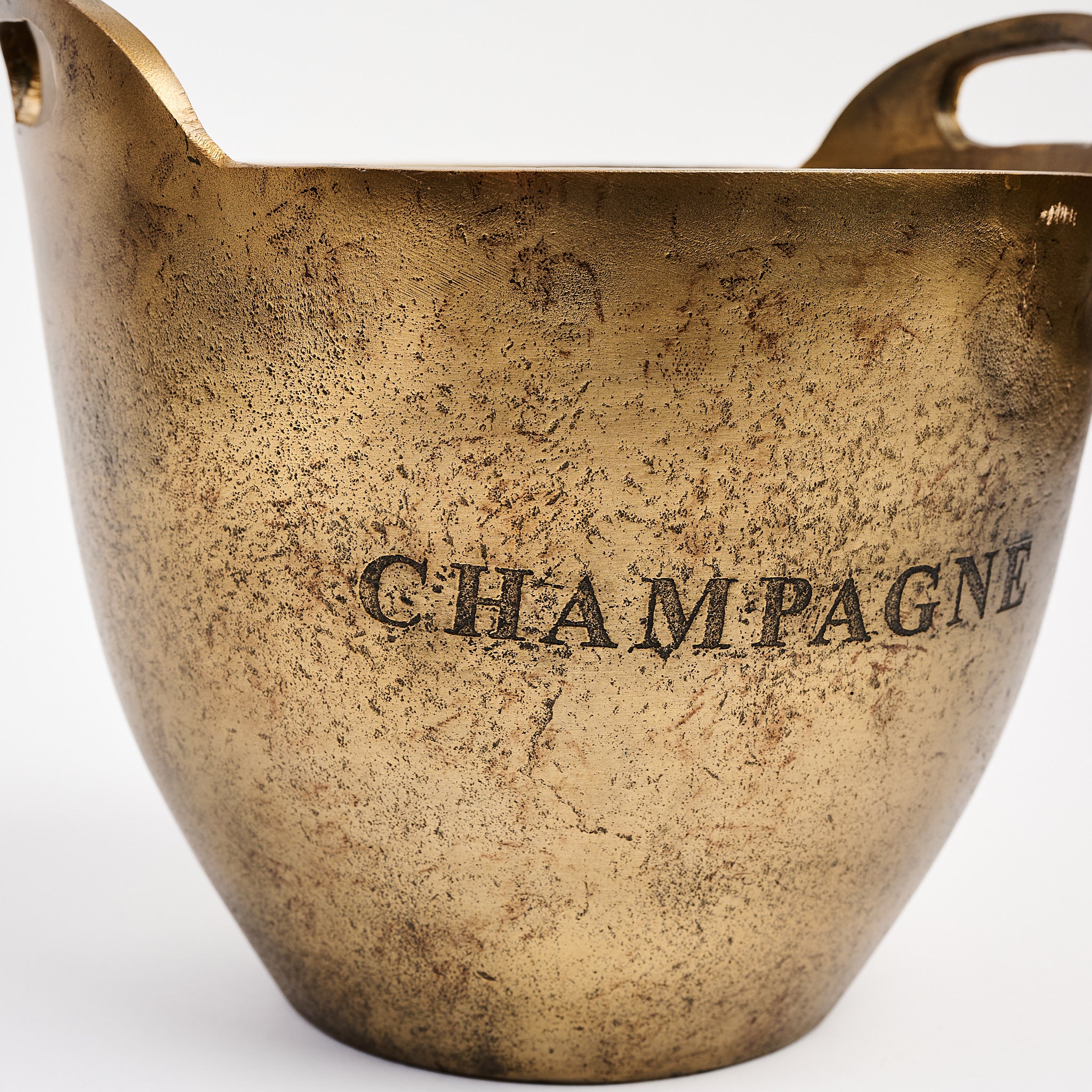 Brass Champagne Ice Bucket on a white background at Addison West