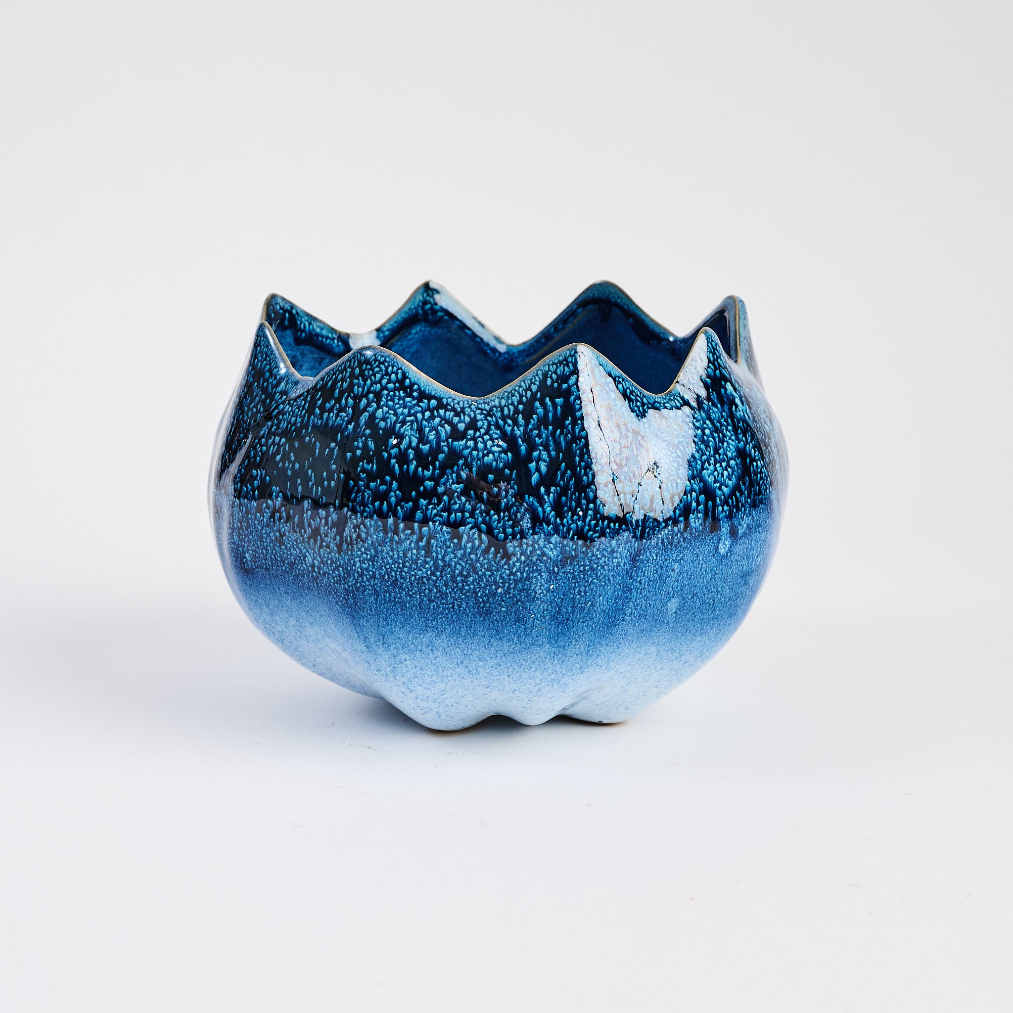 Stoneware Floral Planter on a white background at Addison West
