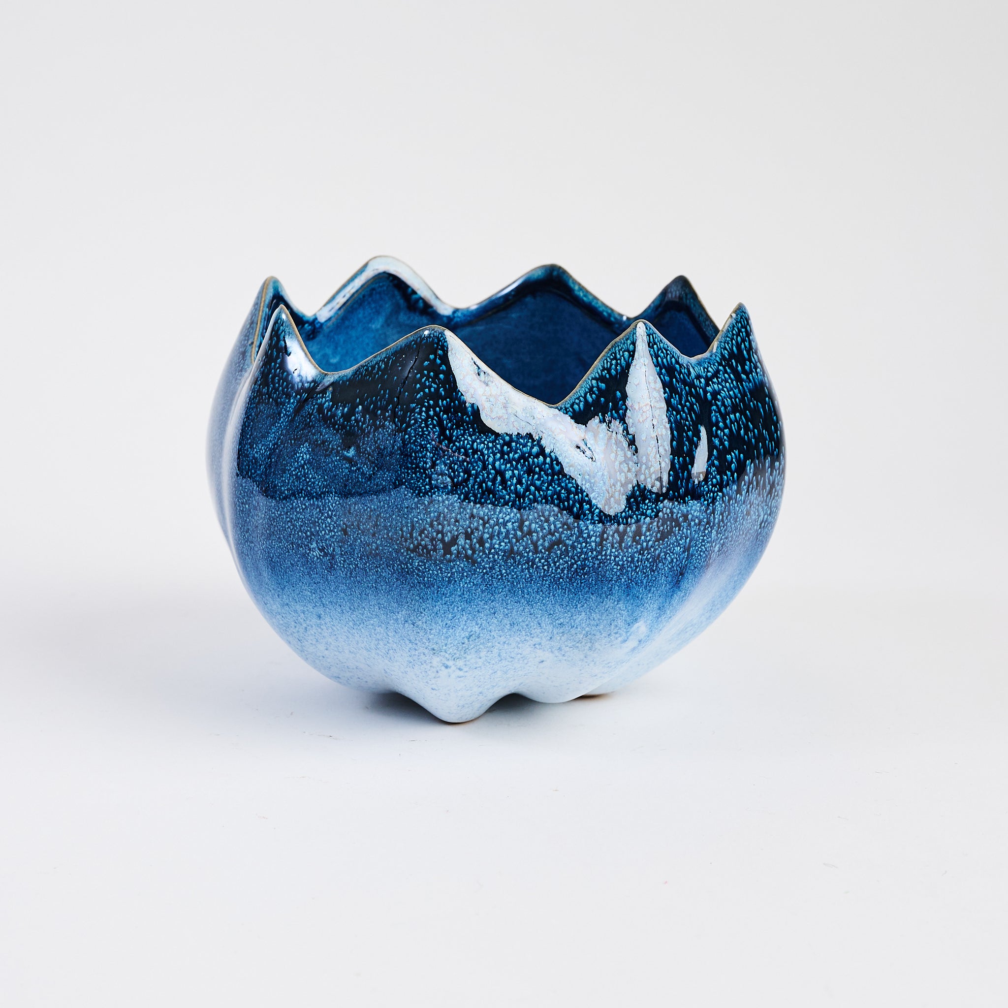 Stoneware Floral Planter on a white background at Addison West