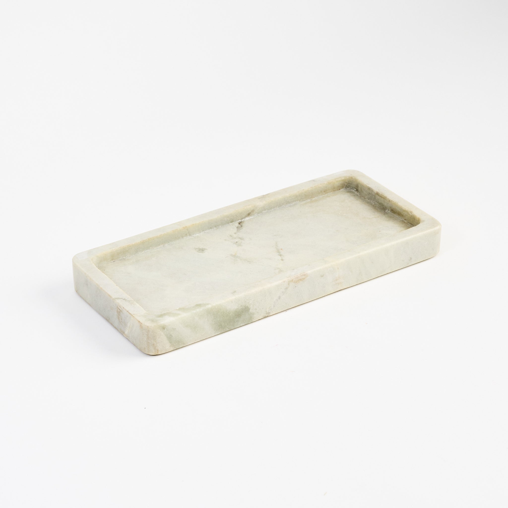 Green Melange Marble Tray on a white background at Addison West