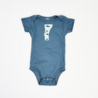 Vermont Baby Blue Bodysuit in Blue Mountains on a white background at Addison West