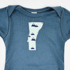Vermont Baby Blue Bodysuit in Blue Mountains on a white background at Addison West