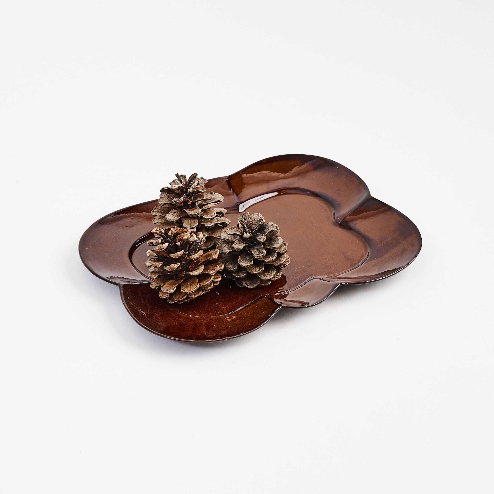 Stoneware Scalloped Rectangular Plate on a white background at Addison West