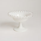 Vintage Milk Glass Compote on a white background at Addison West