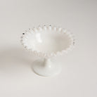 Vintage Milk Glass Compote on a white background at Addison West