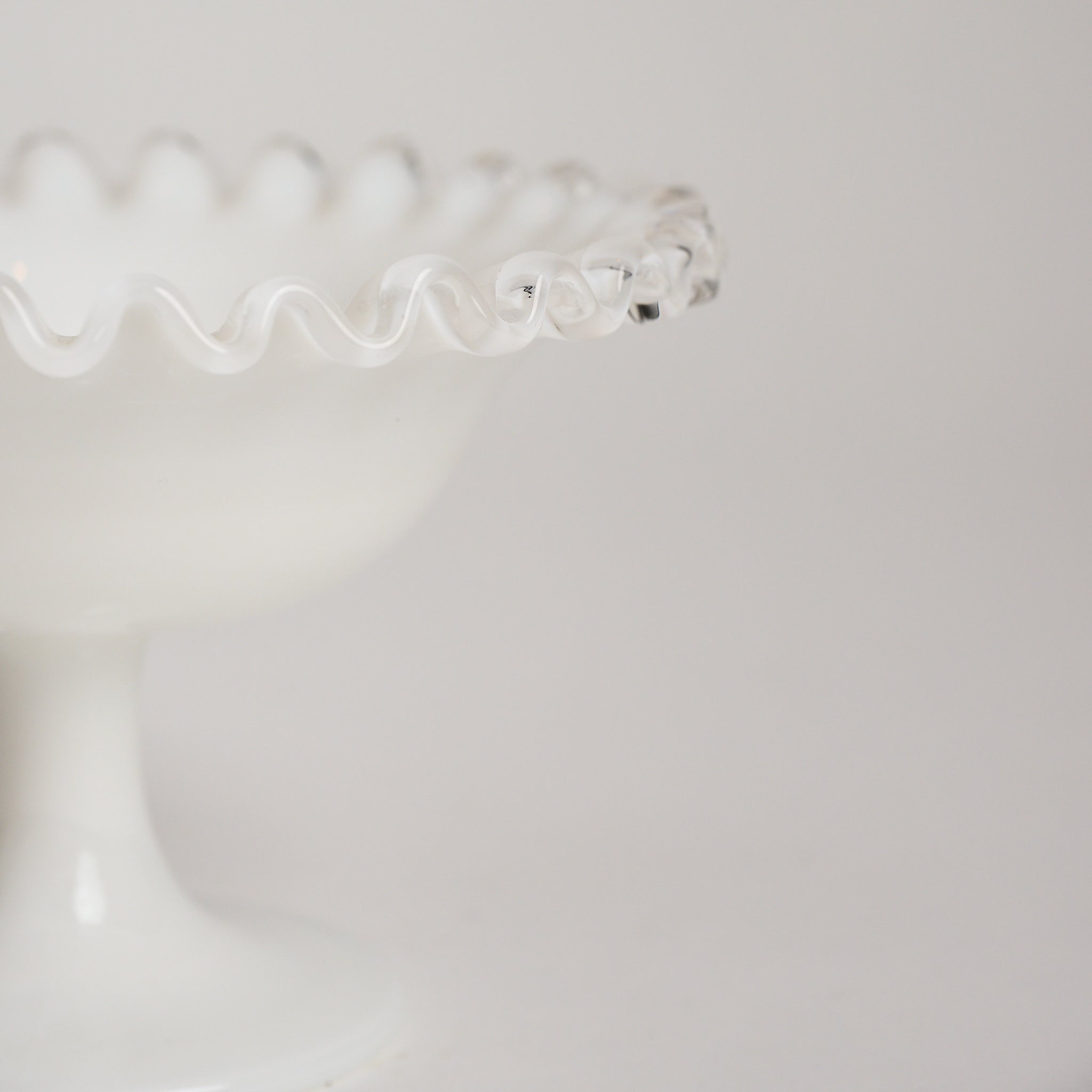 Vintage Milk Glass Compote on a white background at Addison West