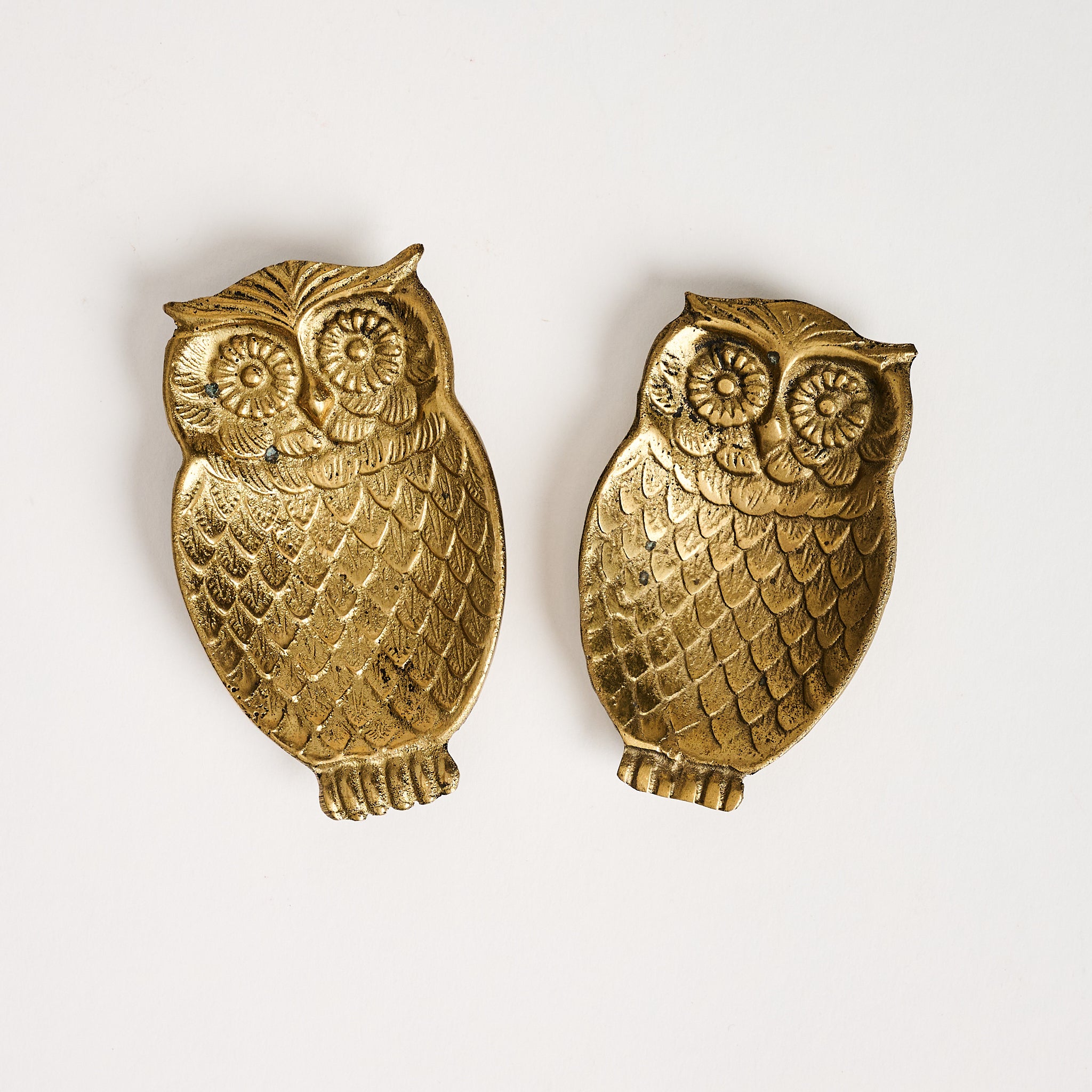 Vintage Brass Owl Dish on a white background at Addison West