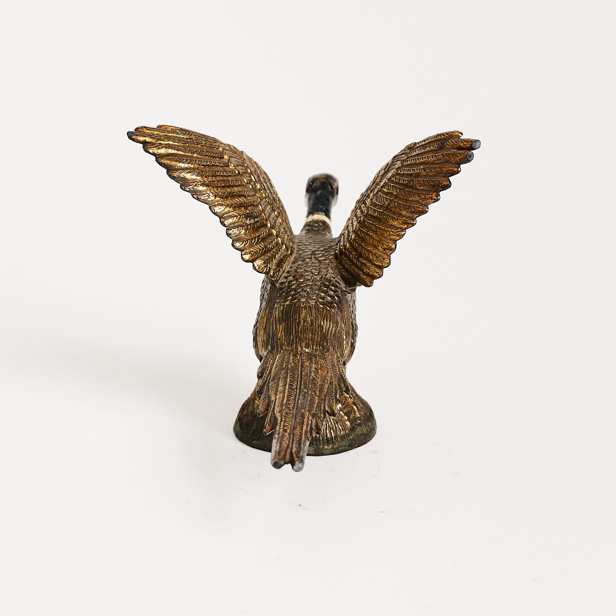 Vintage Brass Ring Necked Pheasant on a white background at Addison West
