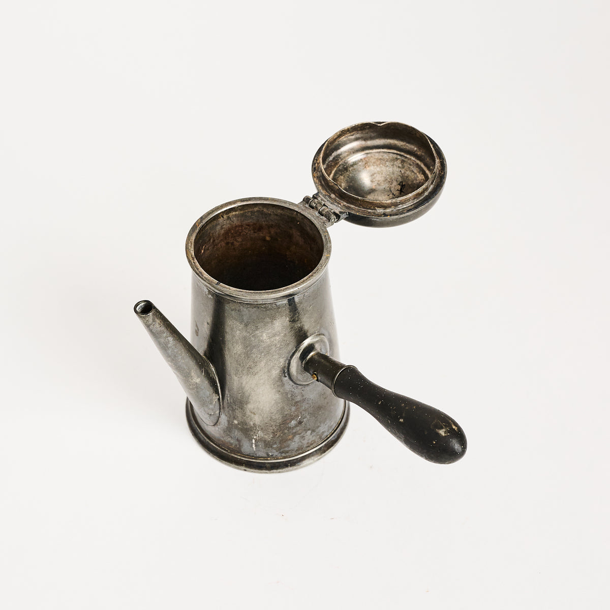 Vintage Pewter Chocolate Pot on a white background at Addison West