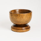 Vintage Wood Footed Bowl on a white background at Addison West