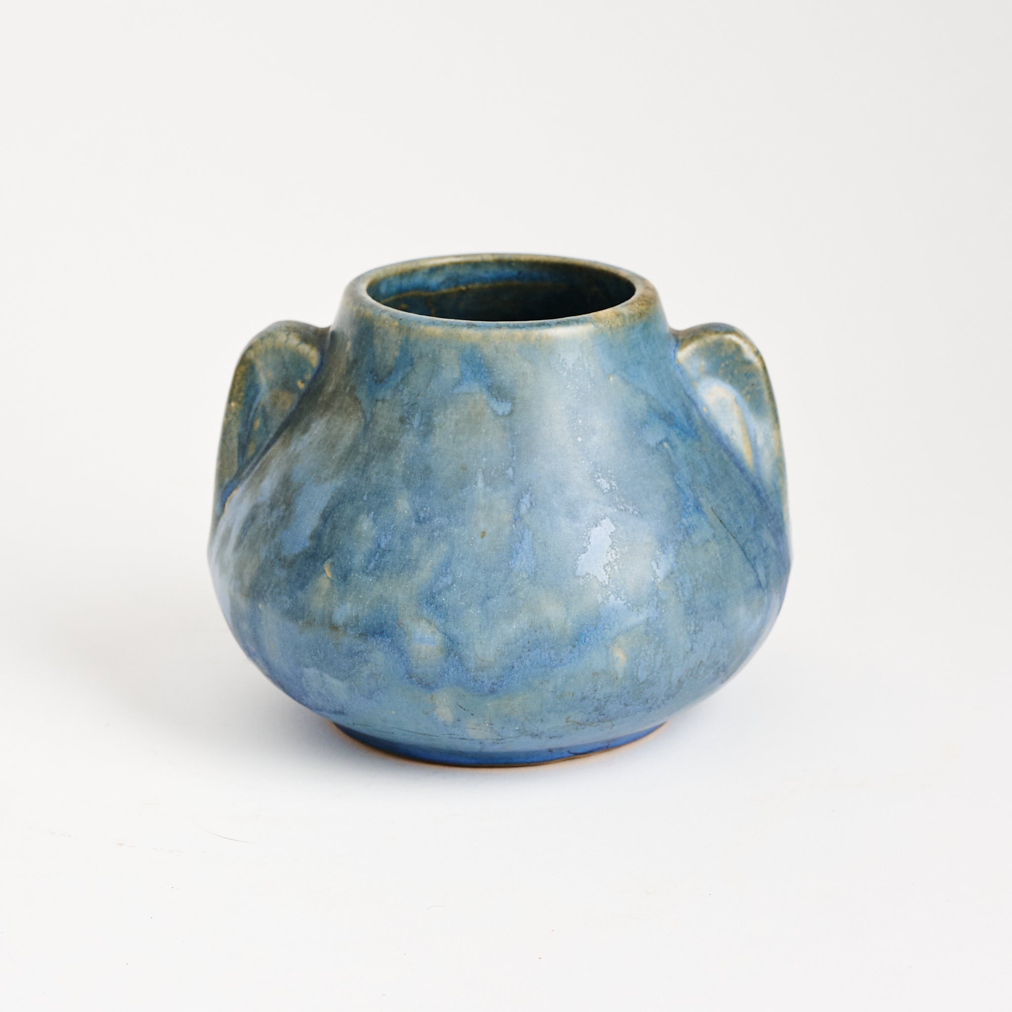 Vintage Blue McCoy Vase on a white background at Addison West