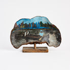 Vintage Folk Art Painted Burl on a white background at Addison West
