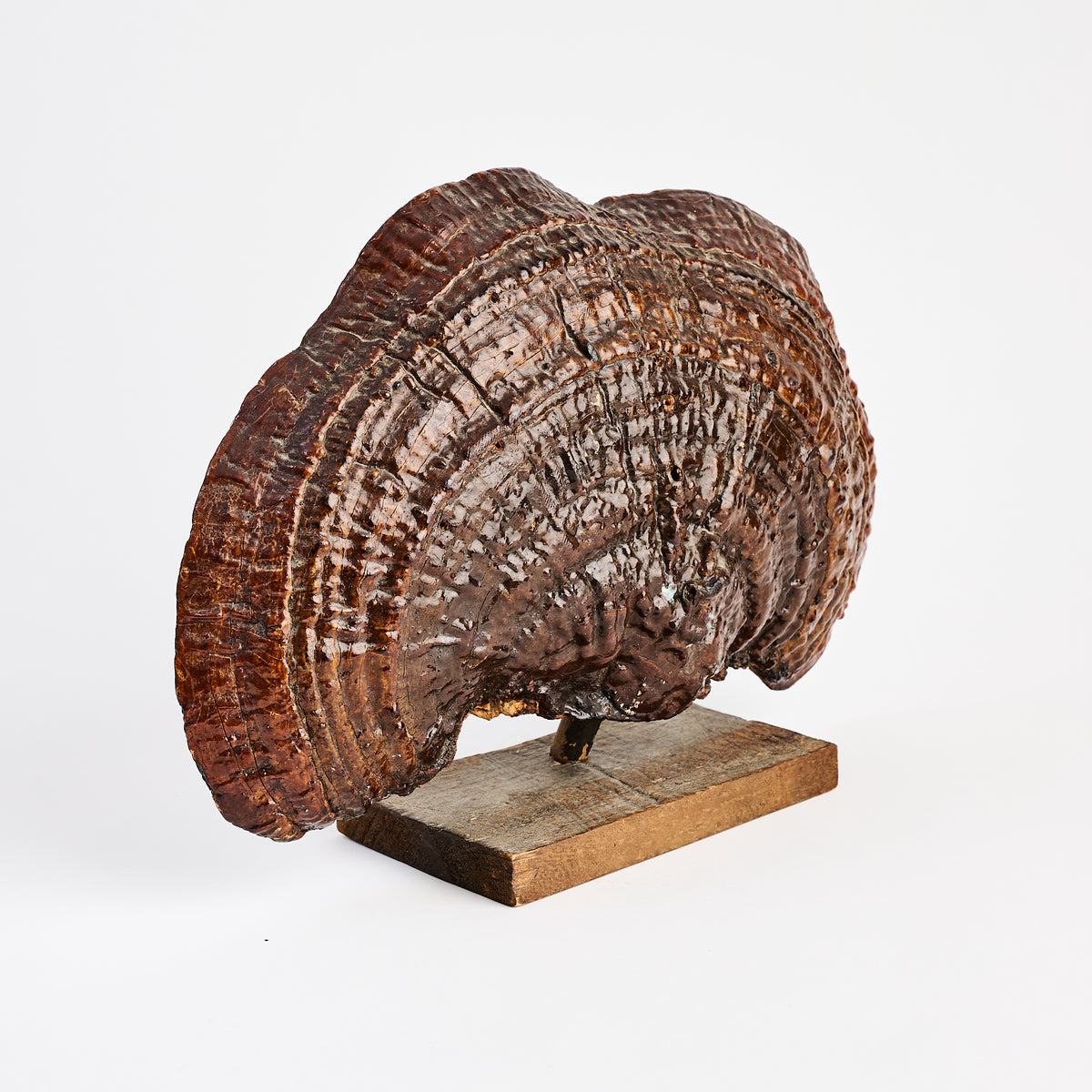 Vintage Folk Art Painted Burl on a white background at Addison West