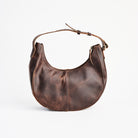 Stella Shoulder Bag in Dark Brown on a white background at Addison West