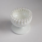 Vintage White Fenton Bowl on a white background at Addison West