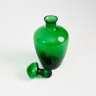 Vintage Green Glass Decanter on a white background at Addison West