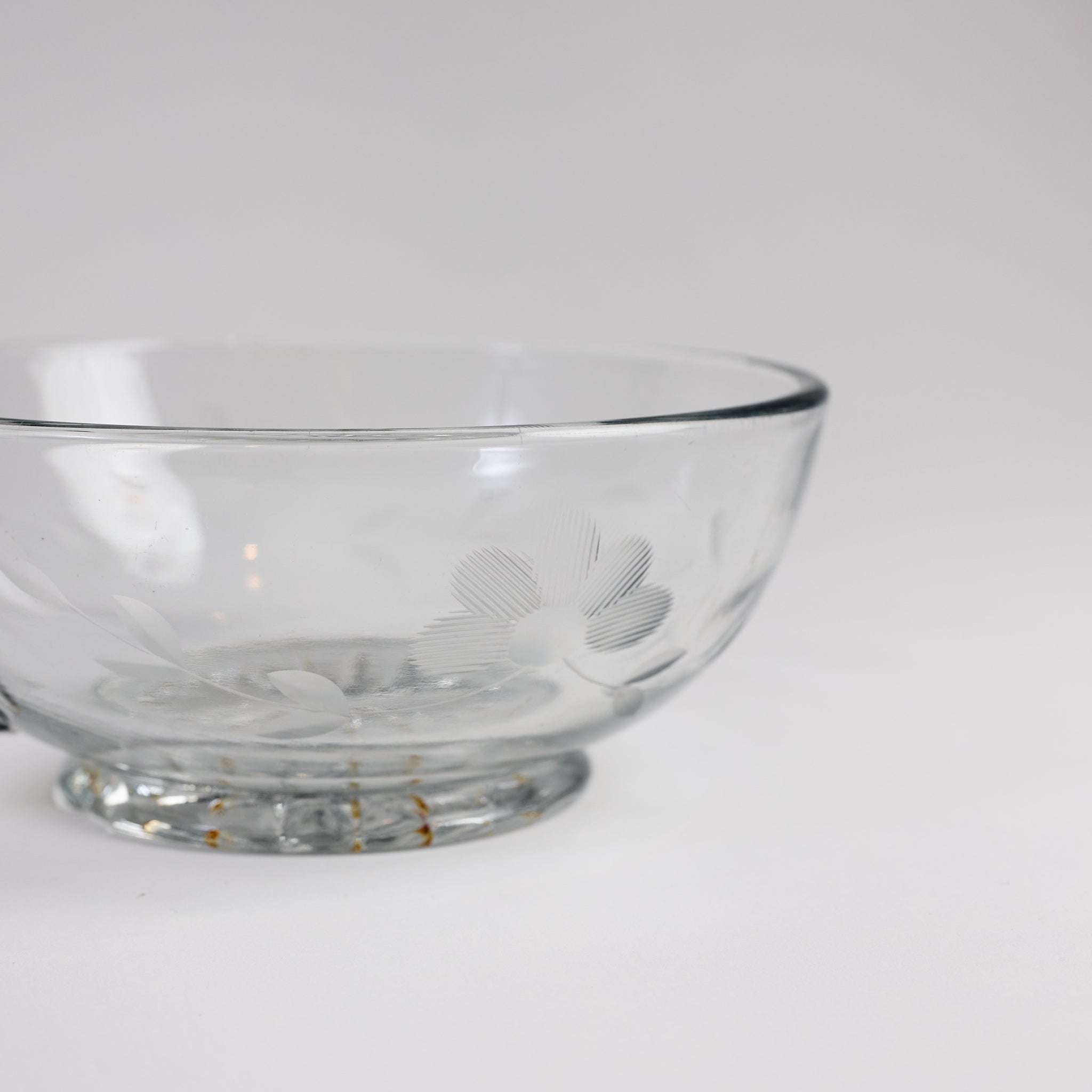 Vintage Glass Sauce Dish on a white background at Addison West