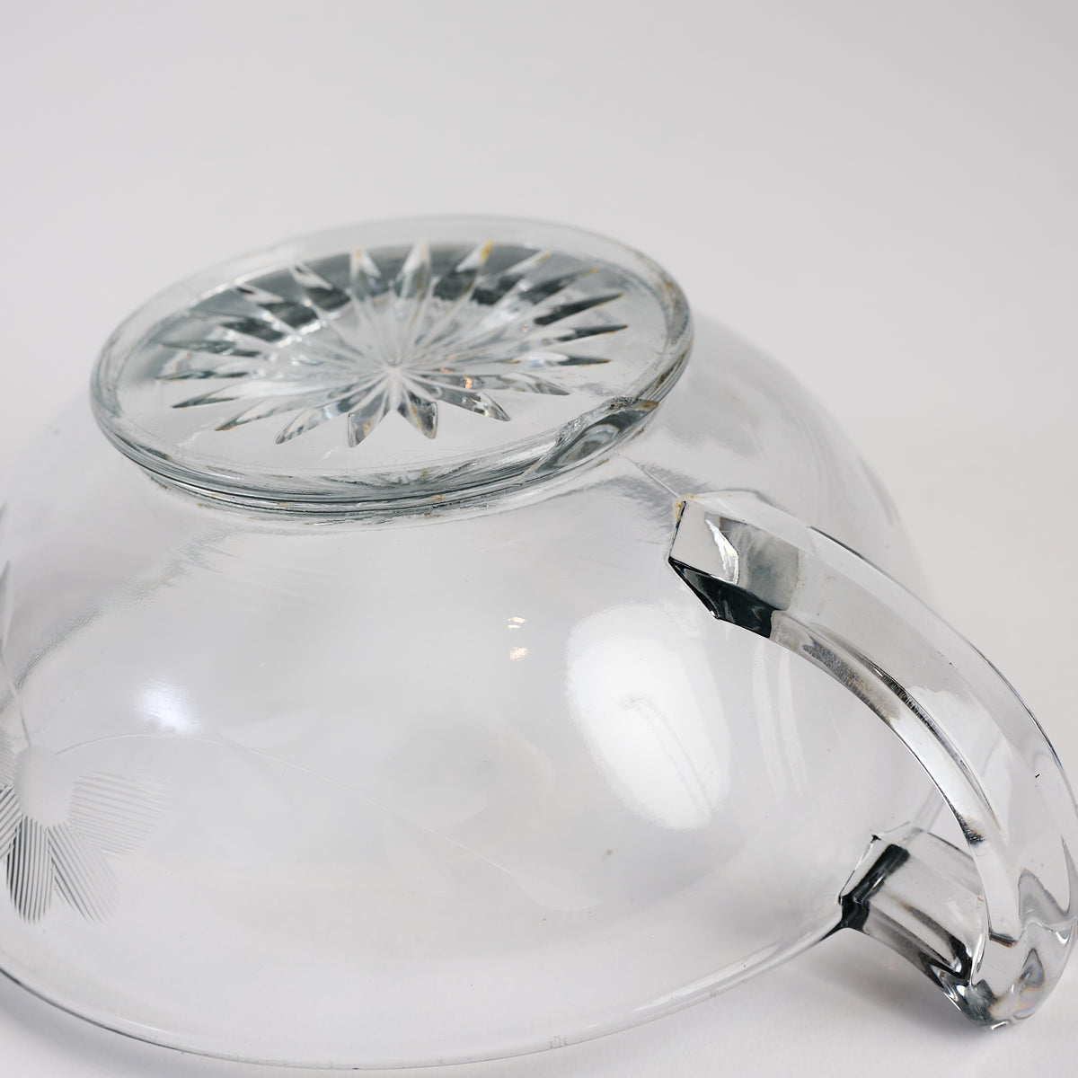 Vintage Glass Sauce Dish on a white background at Addison West