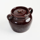 Vintage USA Stoneware Beanpot on a white background at Addison West