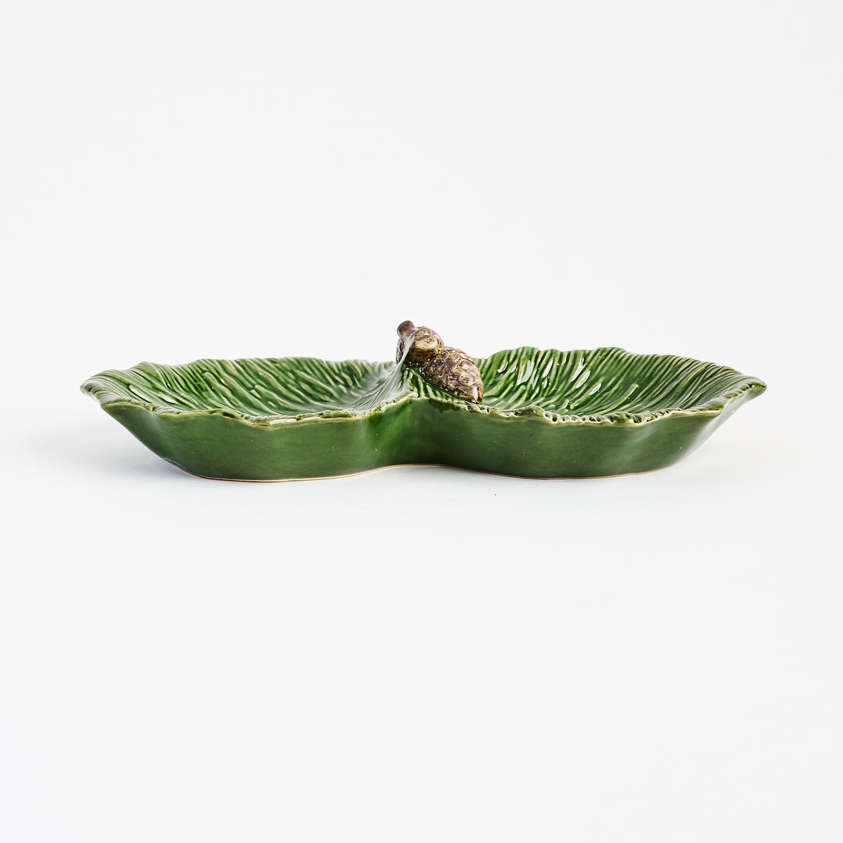 Ceramic Double Pinecone Dish on a white background at Addison West