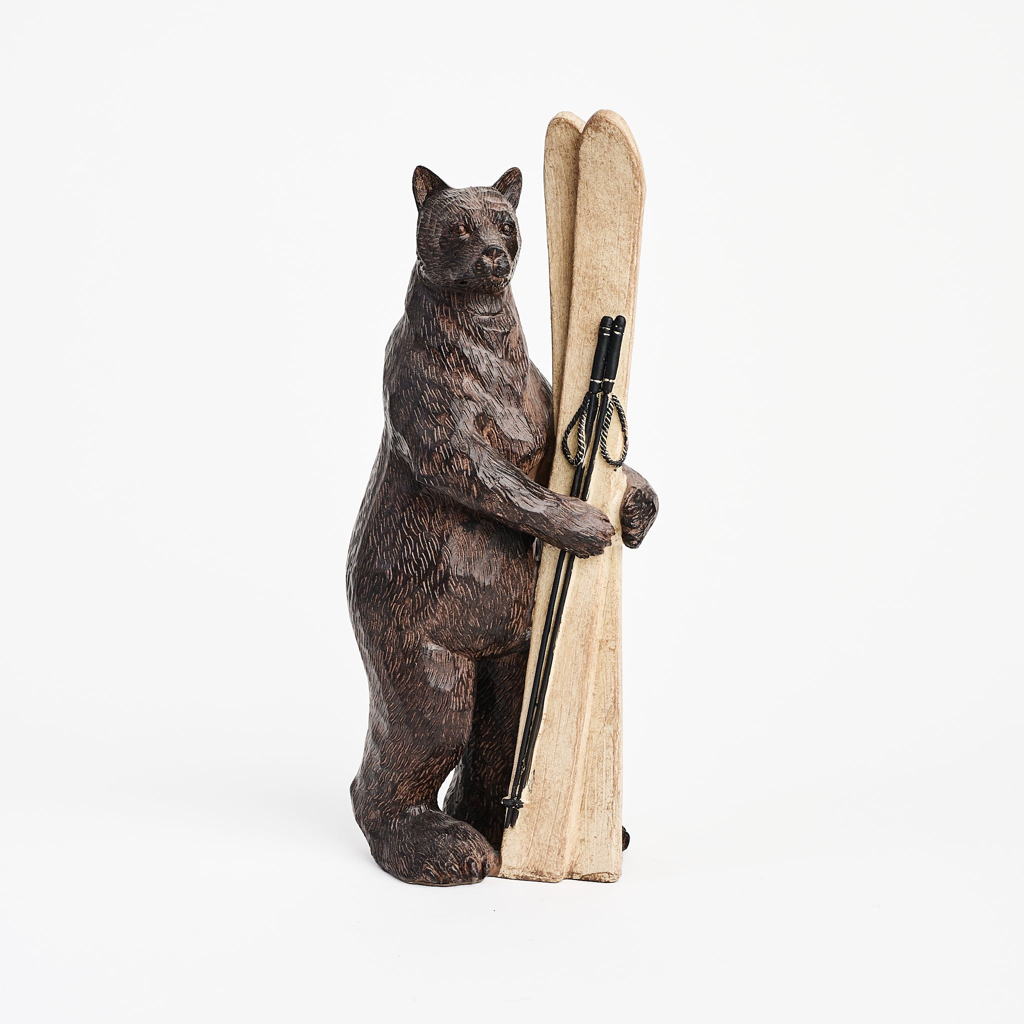 Bear and Skis on a white background at Addison West