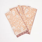 Pomegranate Clay Block Print Napkins, Set of 4 on a white background at Addison West