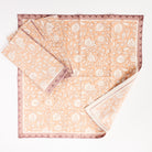 Pomegranate Clay Block Print Napkins, Set of 4 on a white background at Addison West