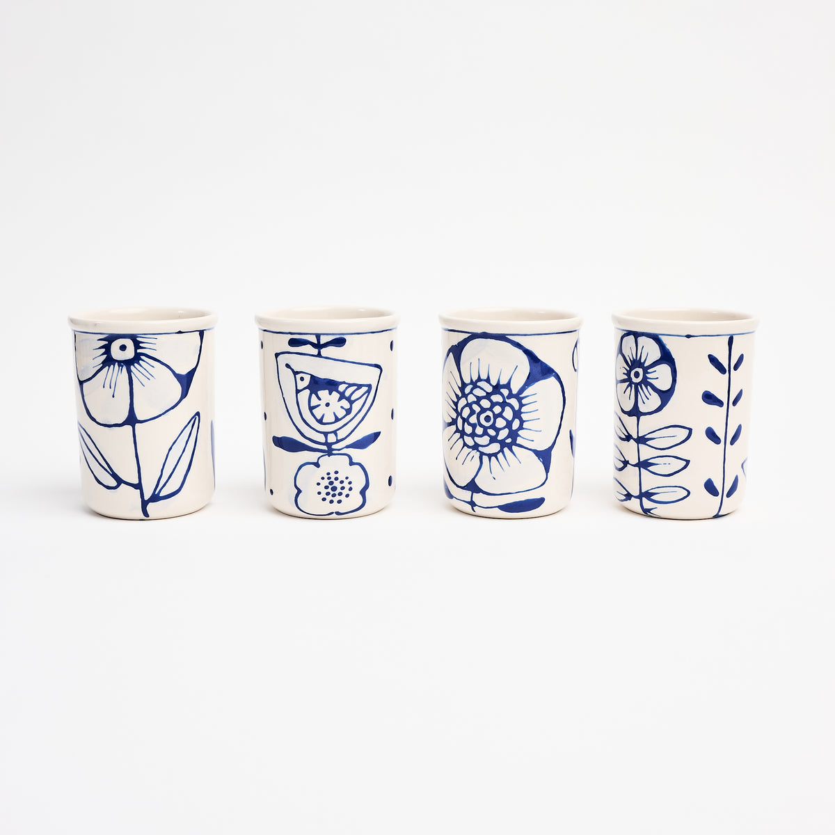 Stephanie Verdun Small Cup in Blue & French Blue on a white background at Addison West