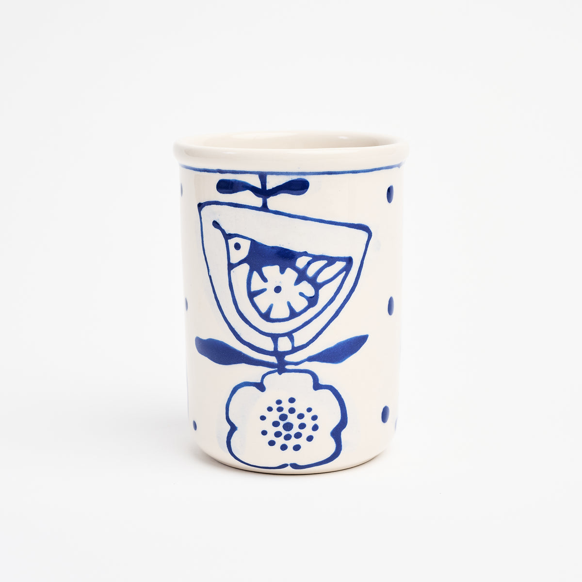 Stephanie Verdun Small Cup in Blue & French Blue on a white background at Addison West