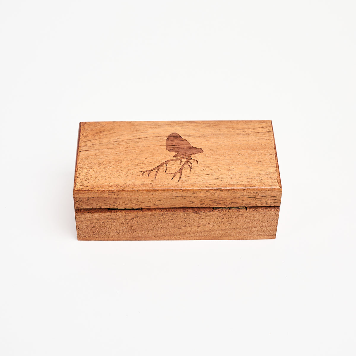 Stag Head Engraved Wood Box on a white background at Addison West