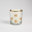 Stars Gold Etched Tealight Holder on a white background at Addison West