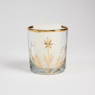Botanical Gold Etched Tealight Holder on a white background at Addison West