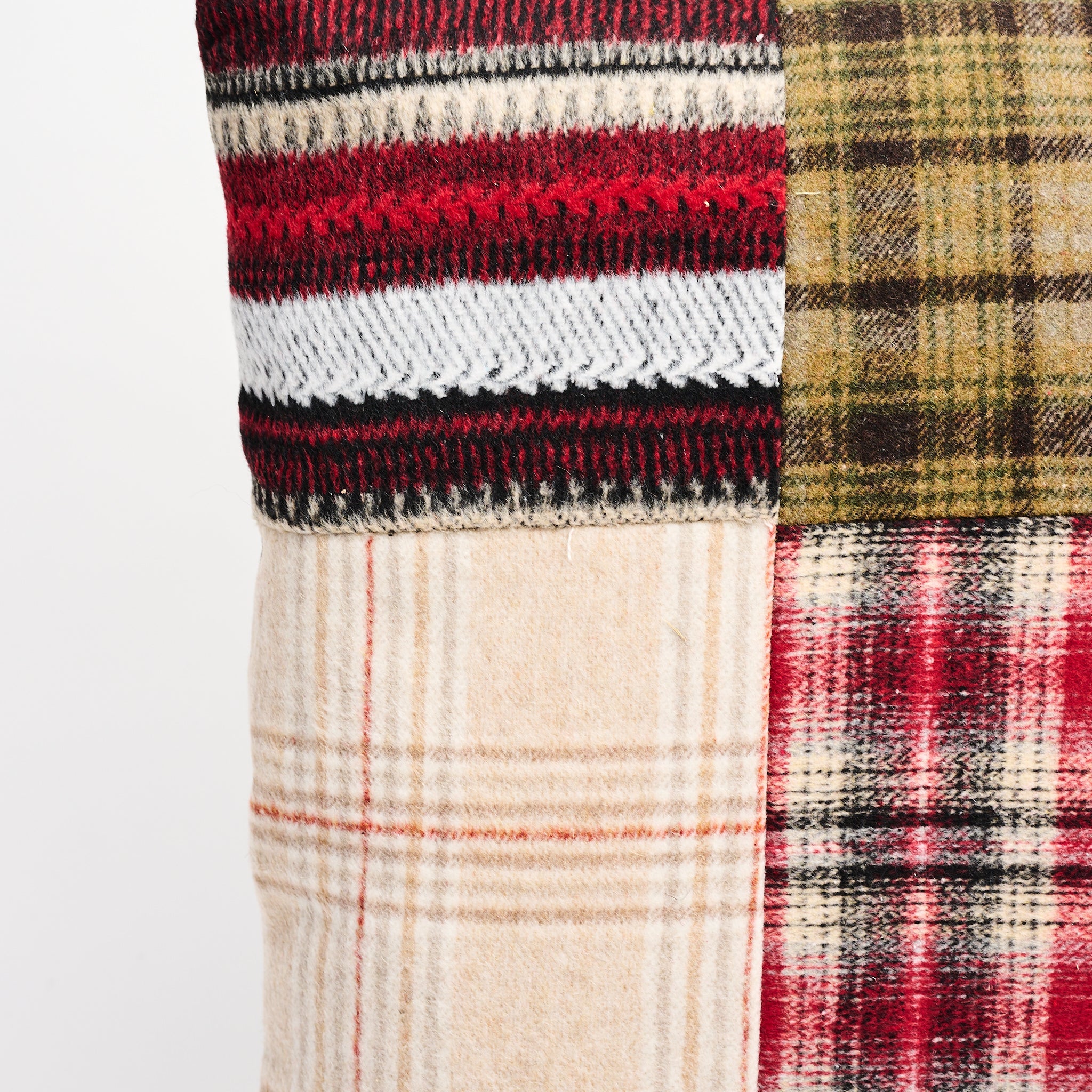 20" Patchwork Plaid Flannel Throw Pillow on a white background at Addison West