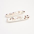Stephanie Verdun Long Tray in Orange & Brown on a white background at Addison West