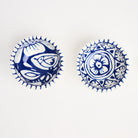 Stephanie Verdun Sauce Cup in Blue & French Blue on a white background at Addison West