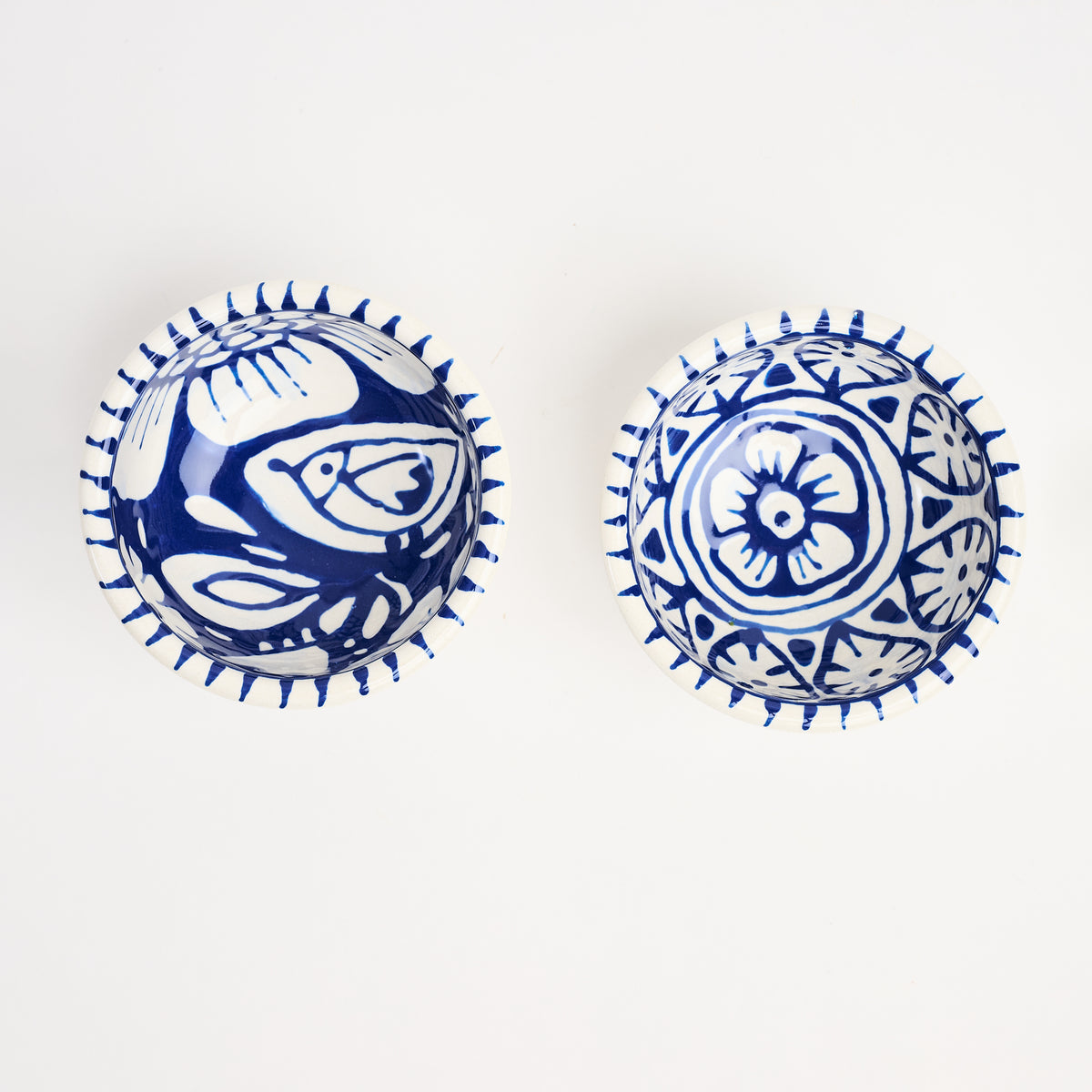 Stephanie Verdun Sauce Cup in Blue & French Blue on a white background at Addison West